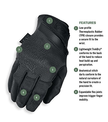 Mechanix Wear - High MSD-55-010 Dexterity Covert Gloves (Large, Black) MSD-55-010