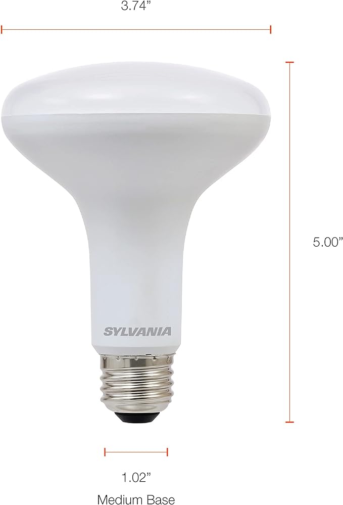 SYLVANIA ECO LED BR30 Light Bulb, 65W = 10W, Dimmable, Frosted Finish, 650 Lumens, 2700K, Soft White - 4 Pack (40870)