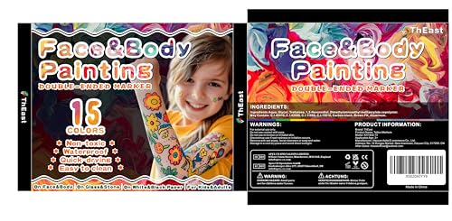 ThEast Halloween Face Painting Kit for Kids, 15 Colors Washable Face Paint Markers, Tattoo Markers Body Paint Pens, Halloween Facepaint Makeup, Teen Girl Gifts Trendy Stuff
