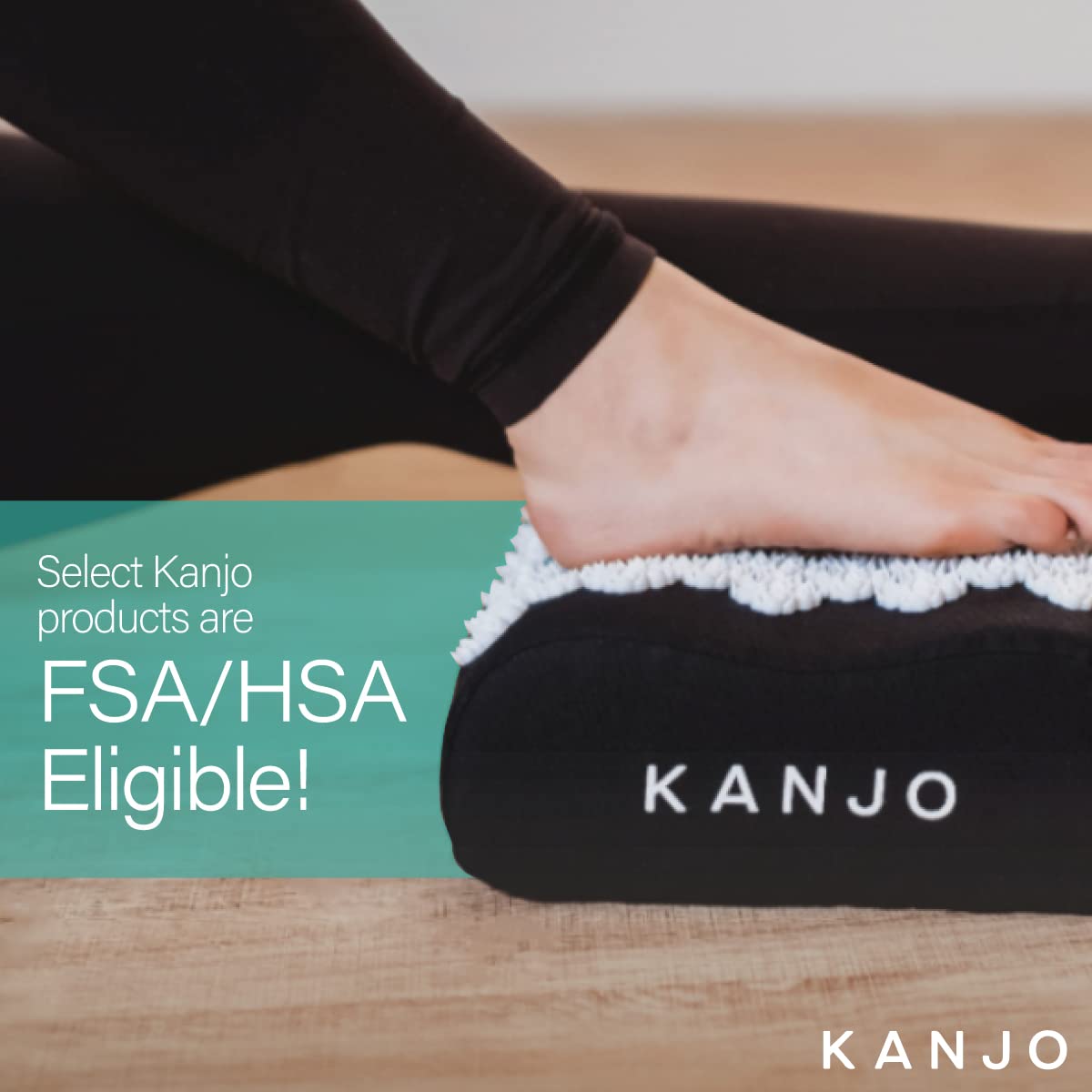 Kanjo FSA HSA Eligible Acupressure Cushion | Memory Foam Acupressure Pillow for Back and Sciatica Pain | 100% Cotton Linen Cover