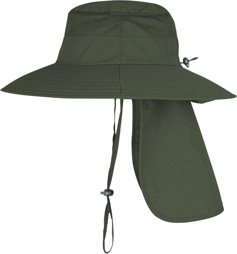 Sun Hats for Men & Women - UPF 50+ Breathable Wide Brim Fishing Bucket Hat | Summer UV Protection with Neck Flap