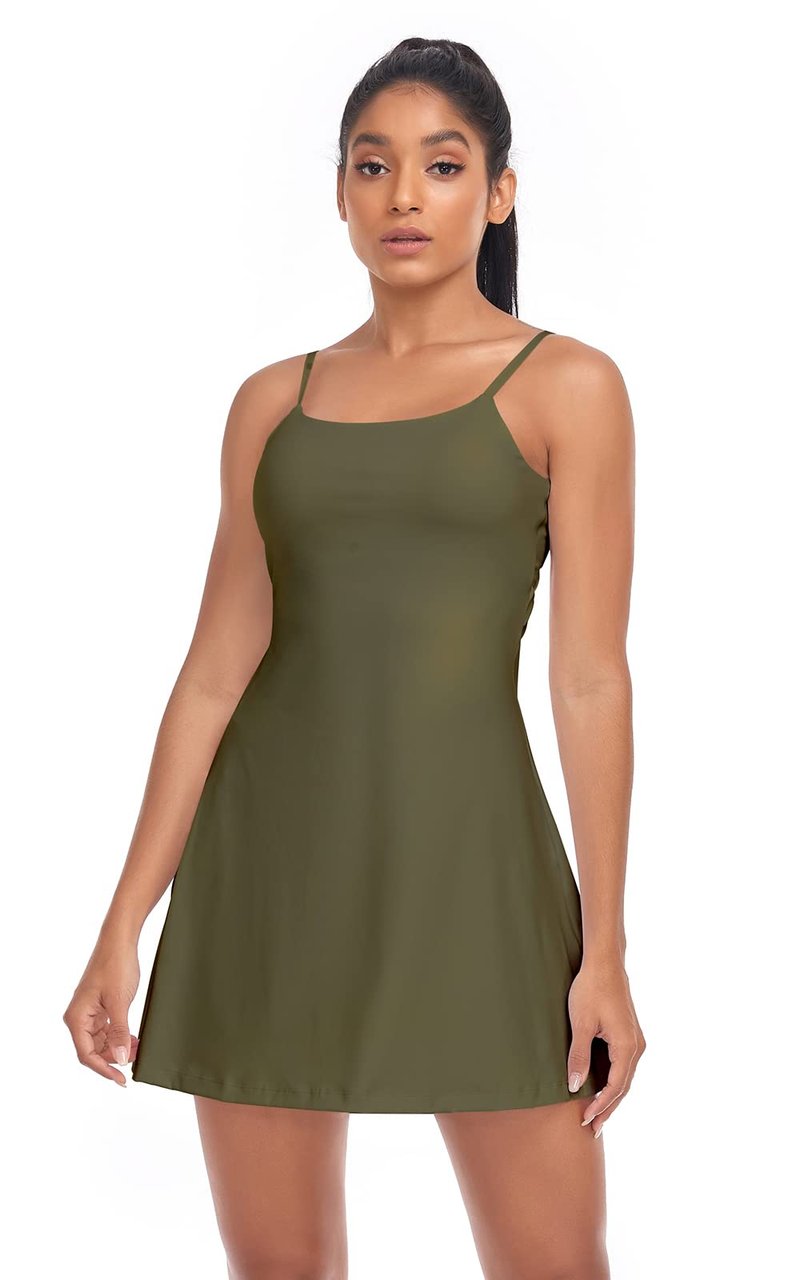 Womens Tennis Dress, with Adjustable Straps & Built-in Bra Athletic Golf Dresses for Women Workout Exercise