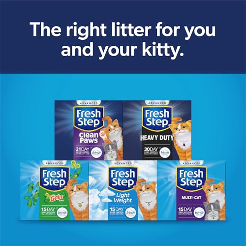 Fresh Step Clean Paws Cat Litter with Febreze Freshness, Advanced Multi Cat Low Tracking Clumping Litter, 37 lbs. (2 x 18.5 lb. Box)