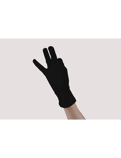 Seeksmile Adult Spandex Gloves Wrist Length Halloween Cosplay Costume Glove (Free Size, Black)