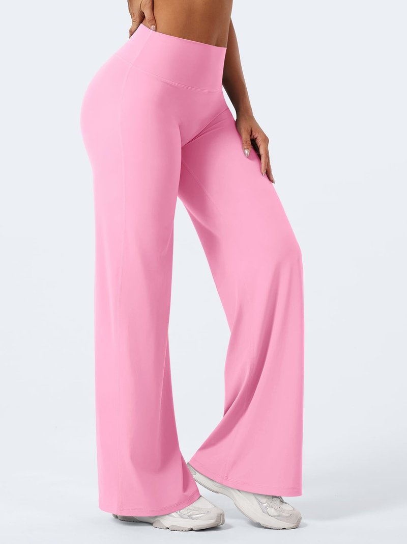 YEOREO Workout Leggings Womens No Front Seam Straight Leggings 31.5" High Waist Buttery Eddiy Gym Yoga Pants Bubblegum Pink XXL
