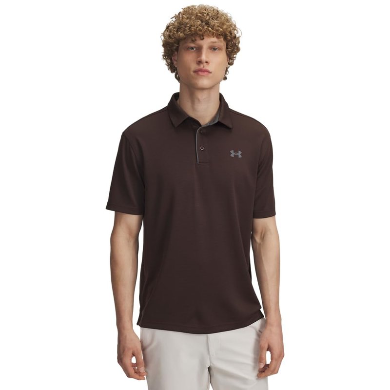 Under Armour Men's Tech Golf Polo, (246) Kona Brown / / Pitch Gray, Small