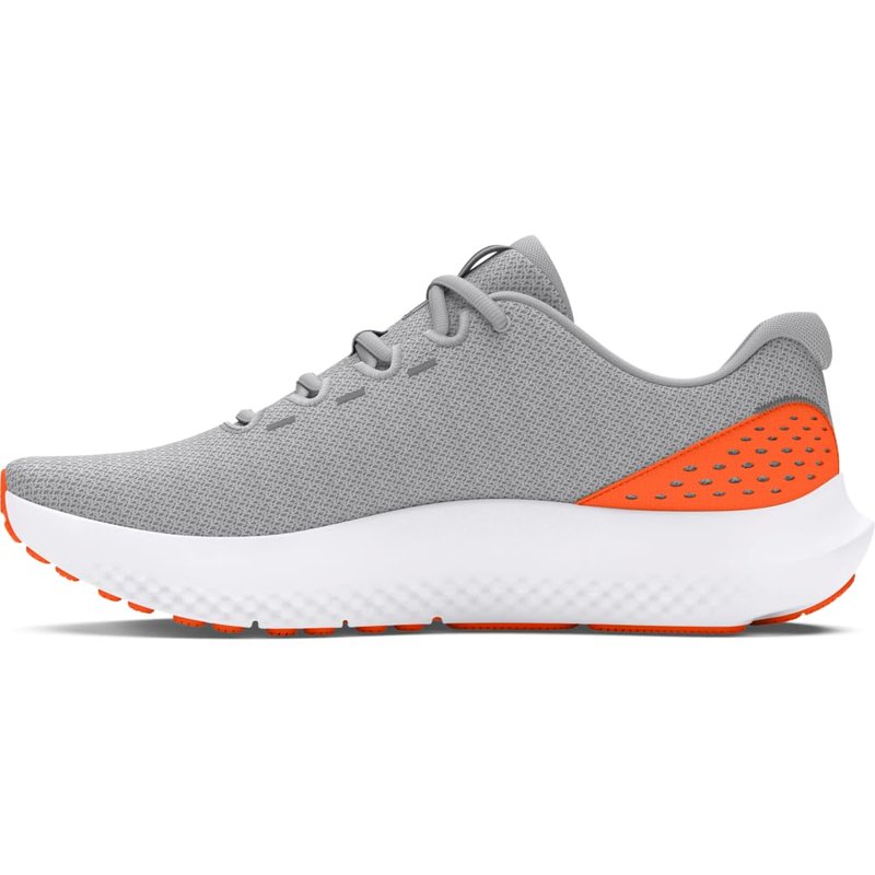 Under Armour Men's Charged Surge 4, (104) Mod Gray/White/Team Orange, 8, US