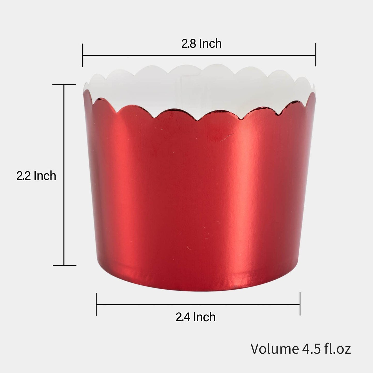 Paper Baking Cups, 50pcs Cupcake Liners Red Muffin Liners Greaseproof Disposable Bulk Cupcake Wrapper, 6 oz Standard Jumbo Muffin Cups for Halloween Christmas Parties by Dootafy