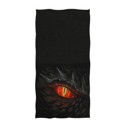 Naanle 3D Cool Glowing Red Eye of Black Dragon Print Soft Absorbent Guest Hand Towels Multipurpose for Bathroom, Hotel, Gym and Spa (16 x 30 Inches,Black)
