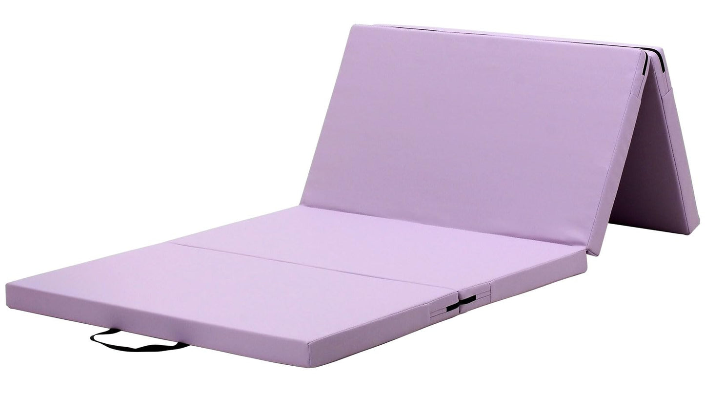 KaRaDaStyle Gymnastics Mat 4-Folding Stretch Mats 71"x31"x2" Exercise Muscle Training Children Play Horizontal Bar Mat Yoga Sports Soundproof Home Use (Purple/4-fold)
