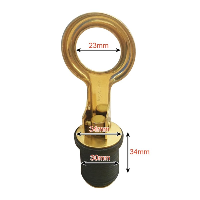 Joywayus Rubber Drain Plug Brass Snap Handle for 1-1/4 Inch Diameter Boat Drains
