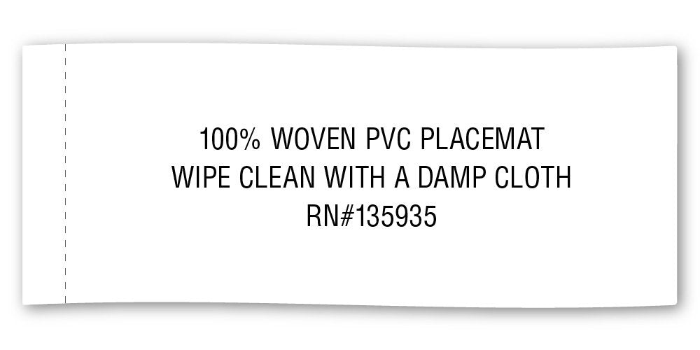 DII Everyday, Easy to Clean Indoor/Outdoor Woven Vinyl Double Border Placemats, 13x18, Tango Red - Set of 6