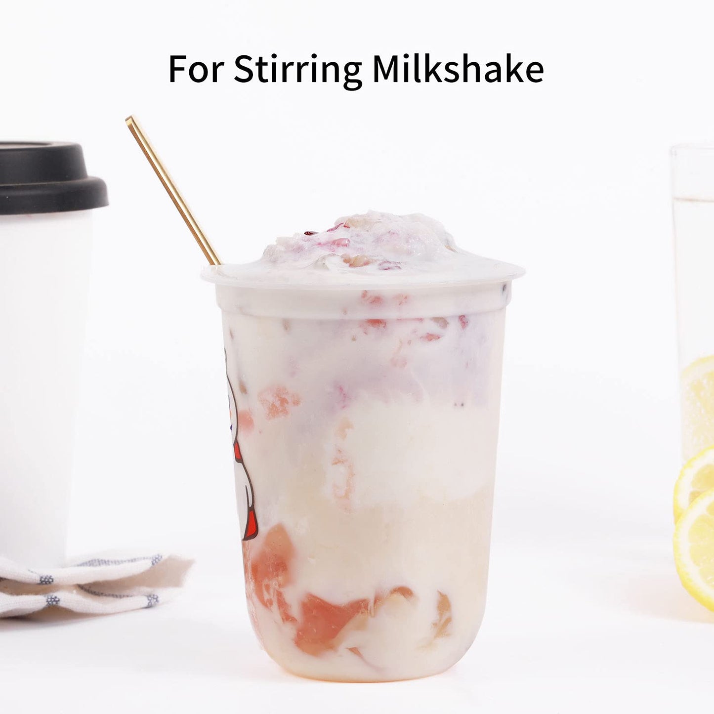 4 PCS 6.7 Inches Coffee/ Tea Spoons Long Handle, Gold, Ice Tea, Espresso Stainless Steel Long Spoons for Stirring