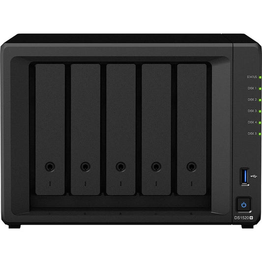Synology DiskStation DS1520+ NAS Server for Business with Celeron CPU, 8GB DDR4 Memory, 5TB SSD Storage, DSM Operating System