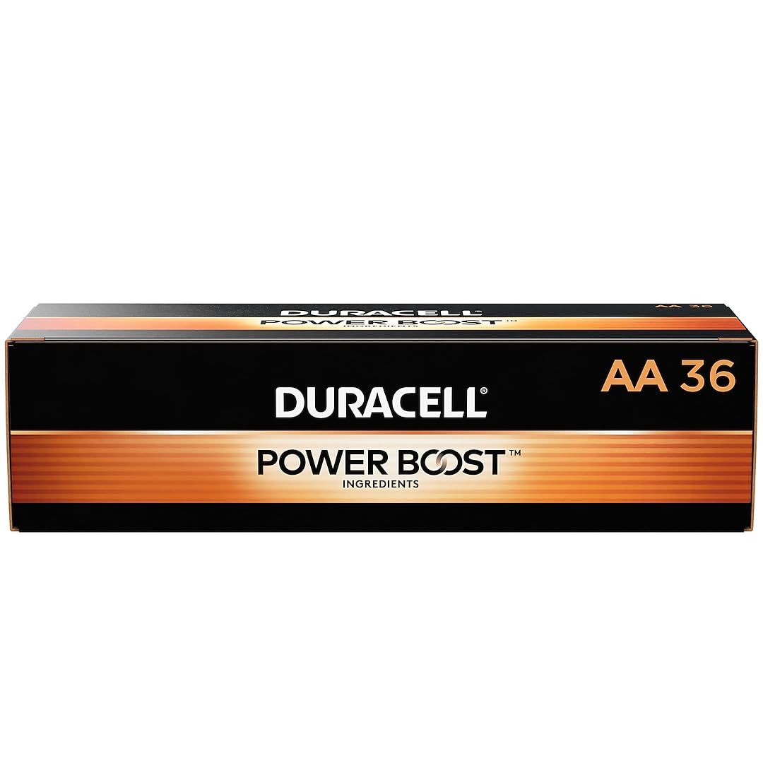 Duracell MN15P36 Standard Battery, AA, Alkaline, PK36 Lighting, 36 Count (Pack of 1), Black