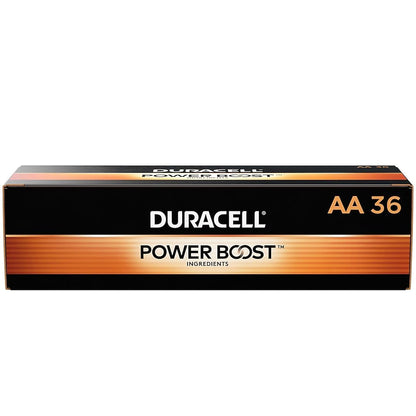 Duracell MN15P36 Standard Battery, AA, Alkaline, PK36 Lighting, 36 Count (Pack of 1), Black
