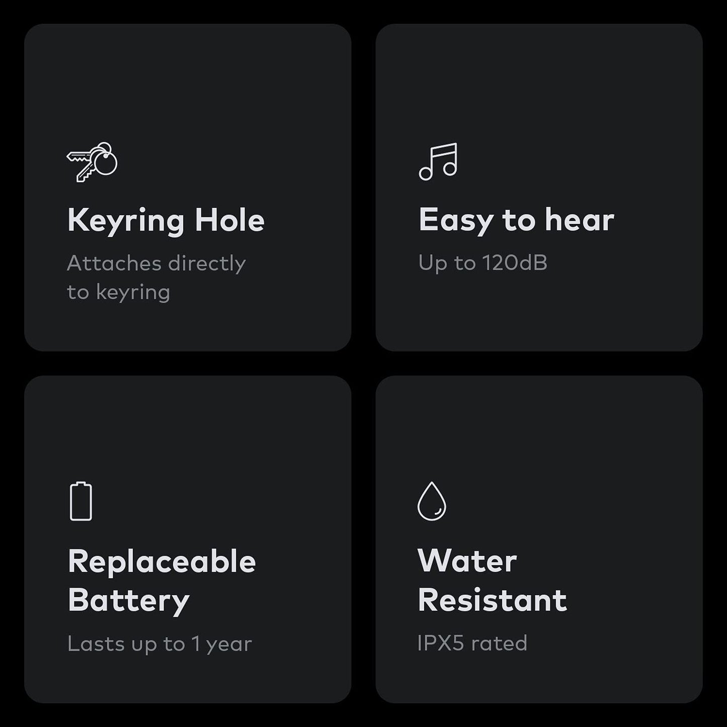 Chipolo ONE Spot - 4 Pack - Finder, Bluetooth Tracker - Works with The Apple Find My app (only for iOS) (Almost Black)
