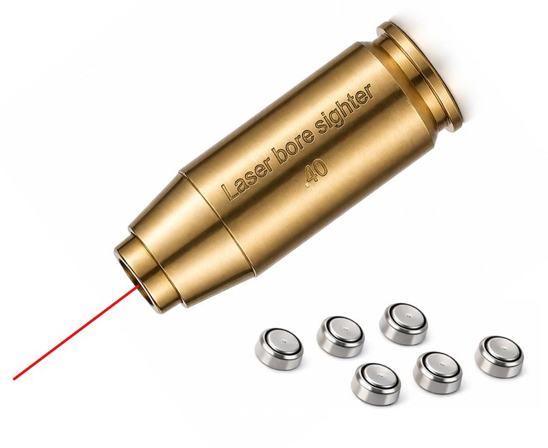 Tactical Red Laser Bore Sight Cal .40 Brass Boresighter Cartridge Red Dot (Will NOT Work with Smith and WES'S)