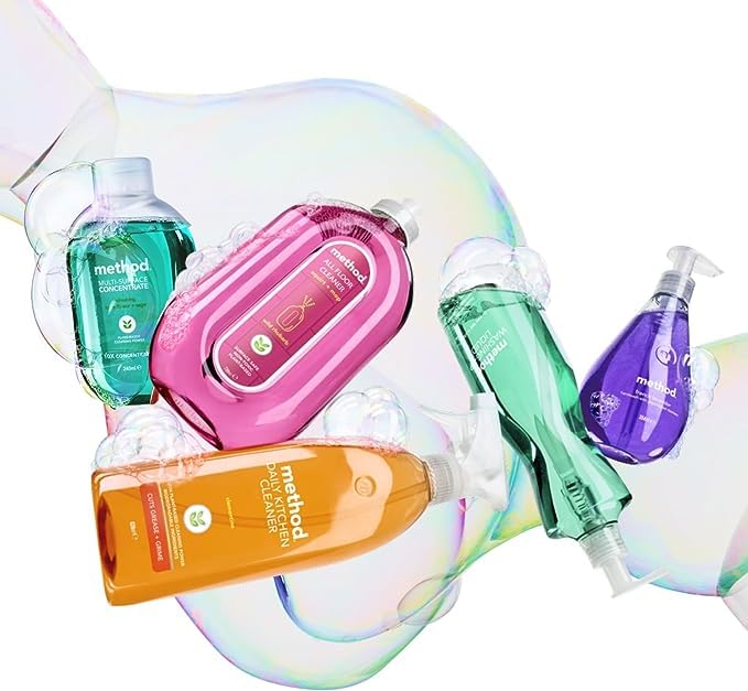 Method Multipurpose, All Floor Cleaner, Gently Cleans and Shines, Fresh Wild Rhubarb Scent, Pack of 3, 3 x 739ml