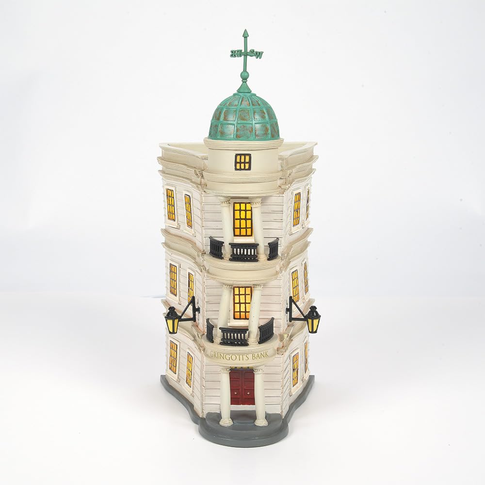 Department 56, Resin 6005616 Harry Potter Village Gringotts Bank Lit Building, 10.16 Inch, Multicolor