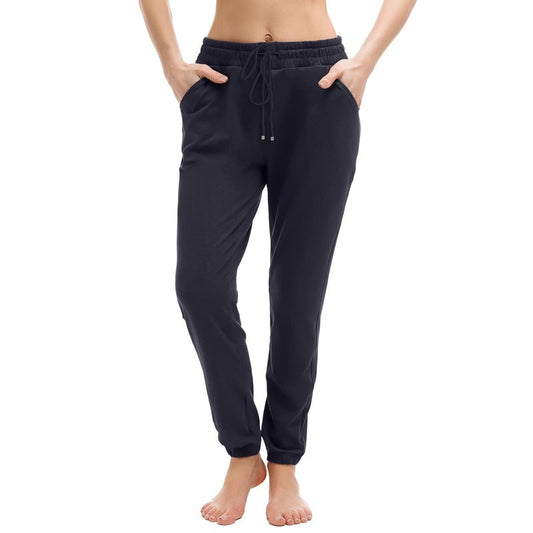 Walifrey Womens Joggers with Pockets, Drawstring Sweatpants Women for Lounging Jogging Gym and Workout Navy,1 Pack Navy M