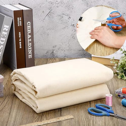 AK TRADING CO. Muslin Fabric/Textile Unbleached - Draping Fabric - Natural 10 Yards Medium Weight - 100% Cotton (63in. Wide), Natural Unbleached