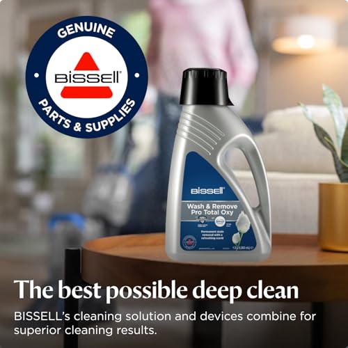 BISSELL Wash & Remove Pro Total, with Febreze, Oxy Boost, Stain Protect, Permanent Stain Remover, Upholstery Shampoo for Use with All Leading Upright Carpet Cleaners, 1.5 L, 2212E