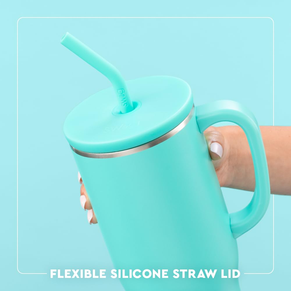 Swig Life 40oz Mega Mug, 40oz Tumbler with Handle and Straw, Extra Large Insulated Tumblers, Cup Holder Friendly Travel Mug (Christmas Bows)