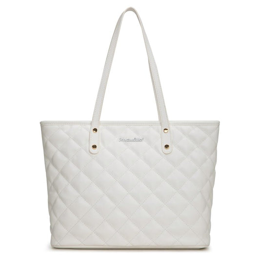 Montana West white purse quilted tote bag for women large tote purse for women shoulder bag womens handbags hobo purse with top zipper MWC-084BWT