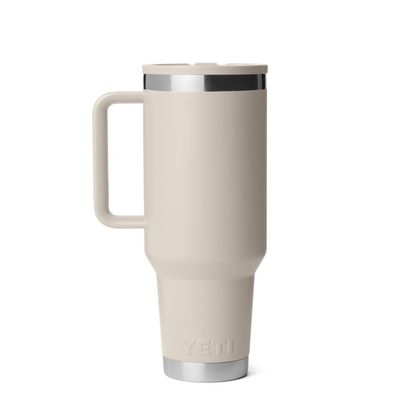 YETI Rambler 40 oz Travel Mug with Flip Straw Lid – Stainless Steel, Vacuum Insulated, Leakproof, Cup Holder Friendly, Cape Taupe