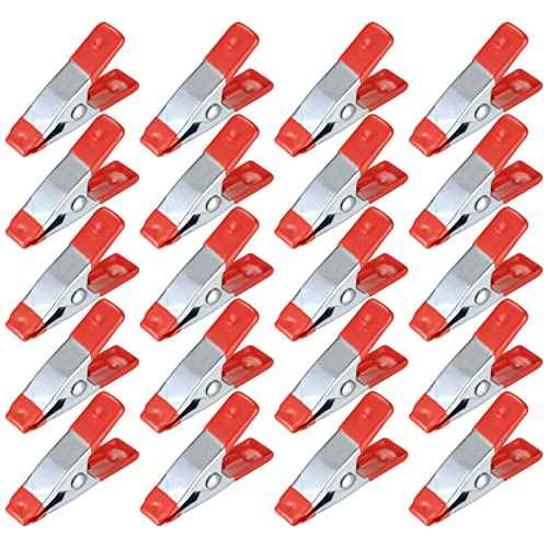 20 Pcs 2" inch Metal Spring Clamps, Heavy Duty Spring Metal Clips Clamps, Tent Clips with Rubber Tips for Woodworking Camping Home Improvement Photography Projects