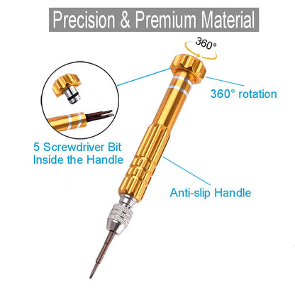 ESINAM Portable Glasses Screwdriver for Eyeglass Repairing, 13 In 1 Mutifuntional Precision Screwdriver Set for Sunglasses,Watch, Laptop, Electronics, Cellphone and Jewelry - Magnetic Bits