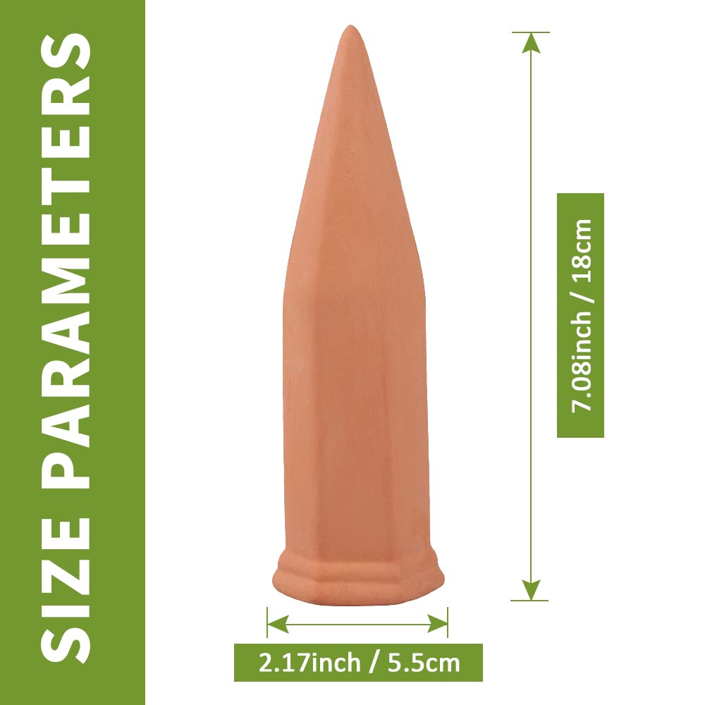 WUJUN Plant Watering Stakes10 Pack Automatic Plant Waterers for Vacations, Plant Watering Devices Terracotta Self Watering Spikes for Wine Bottles Great Plant for Indoor & Outdoor Plants