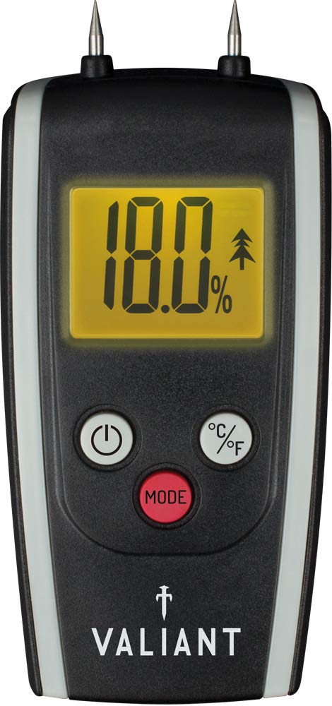 Valiant FIR421 Digital Moisture Meter for Firewood Timber and Brickwork, Black