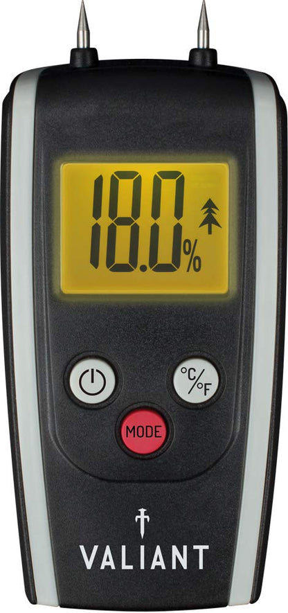 Valiant FIR421 Digital Moisture Meter for Firewood Timber and Brickwork, Black