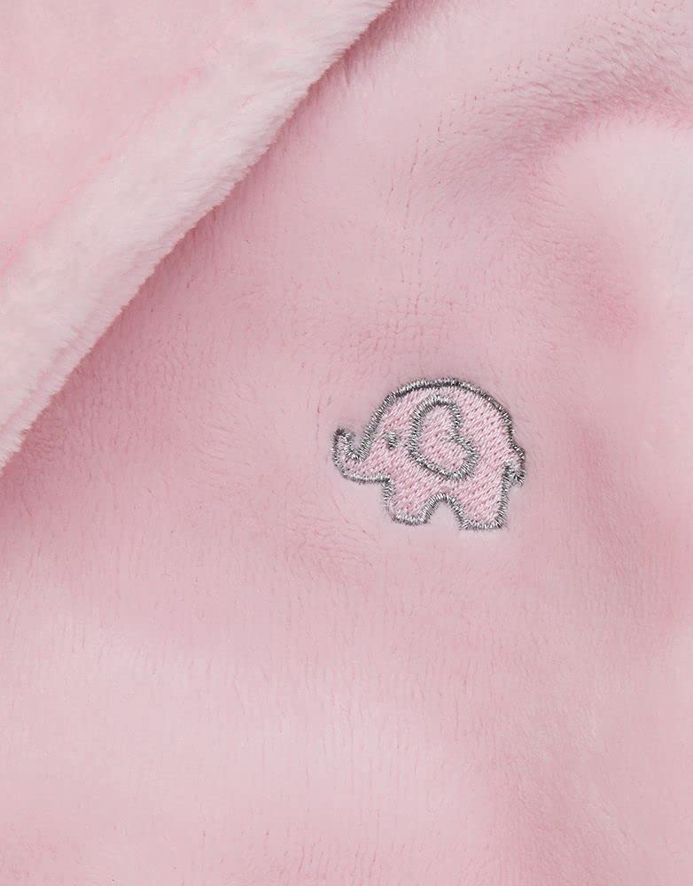 Gembroidery Personalised Baby Bathrobe Hooded Fleece Dressing Gown Super Soft Gifts Bath Robe For Boys Girls Cute Teddy Ears (0-6 Pink)