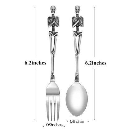 LOYEH Skeleton Skull Spoon Stainless Steel Spoon Flatware Tableware Design Modern Look Great Gifts For Halloween Easter and Christmas