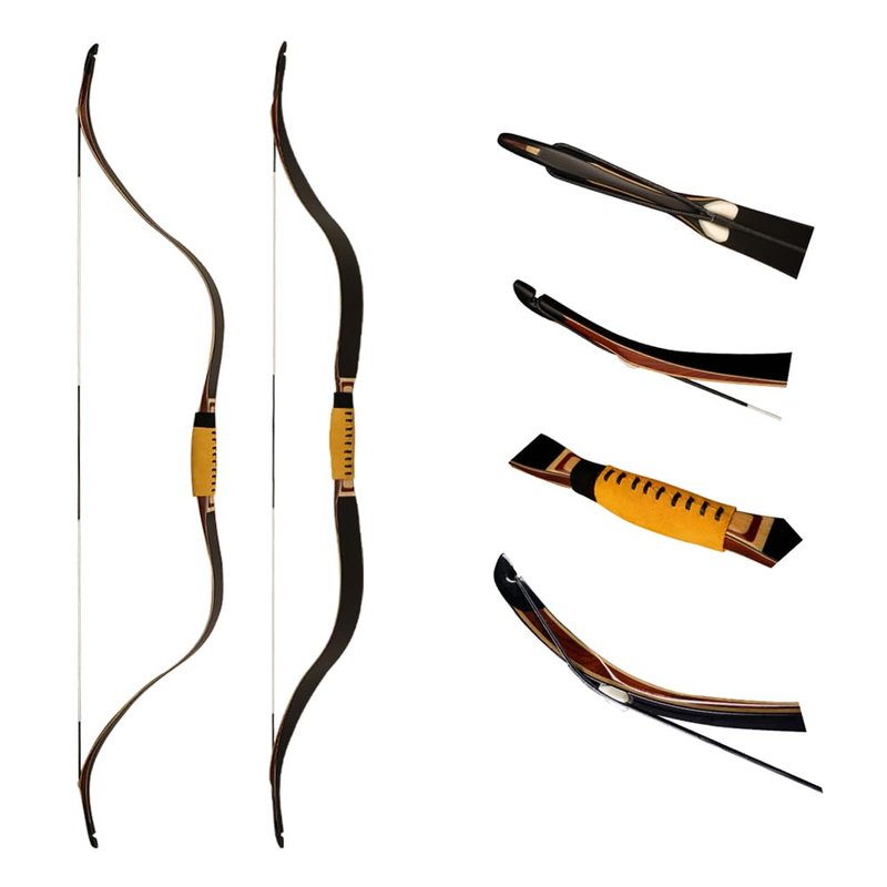 AF Archery Tatar Recurve Bow, 54" Traditional Laminated Horse Bow for Mounted Archery and Precision Shooting Longbow Left Right Hand (Oak Takedown, 35lbs)