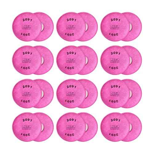 24 Pack(12 Pairs) 2091 P100 Respirator Filter Cartridge for 6000 6200 6800 7000 FF-4 Series Particulate Mask Filters, Use for Against Dust&Torch Cutting