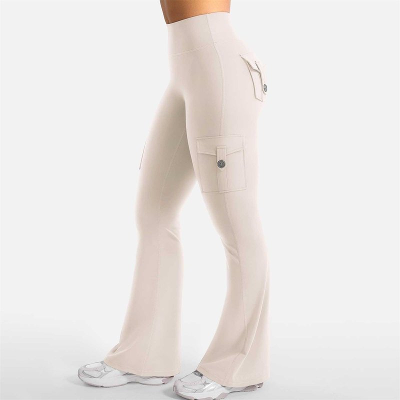Flare Leggings for Women with Pockets High Waist No Front Seam Yoga Workout Stretchy Gym Casual Booty Lifting