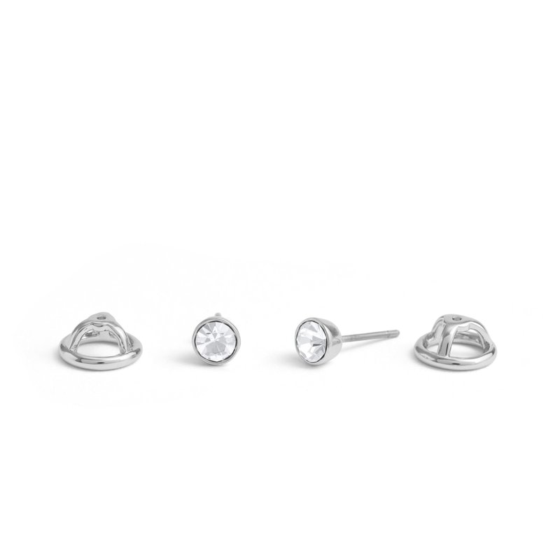 COACH Convertible Halo Stone Stud Earrings