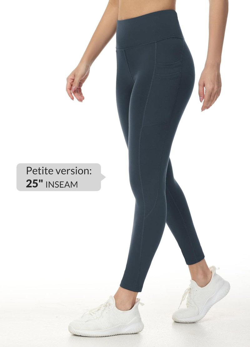 baleaf Fleece Lined Leggings Women Water Resistant 25" Petite Winter Warm Legging Thermal Running Tights Yoga Hiking Pants Grey S