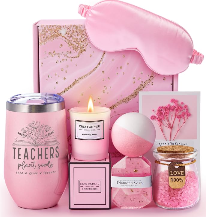 Teacher Gifts for Women, Teacher Appreciation Gifts, Unique Valentines Mothers Day Christmas Gifts for Teacher, Spa Gift Basket Set for Teacher， Thank You Teacher Gifts