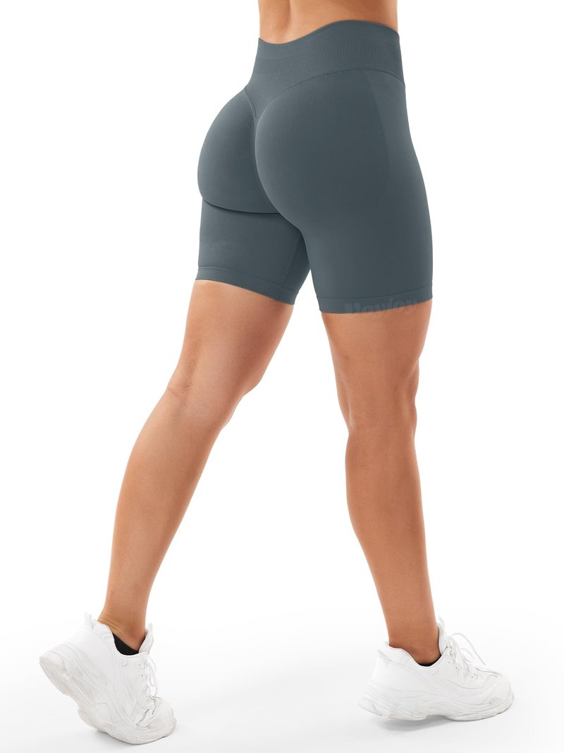 VOYJOY Women Workout Impact Shorts 2.5"/ 3.6"/ 4.5"/ 6" Scrunch Butt Lifting Gym Seamless Booty Biker Shorts Stormy Grey