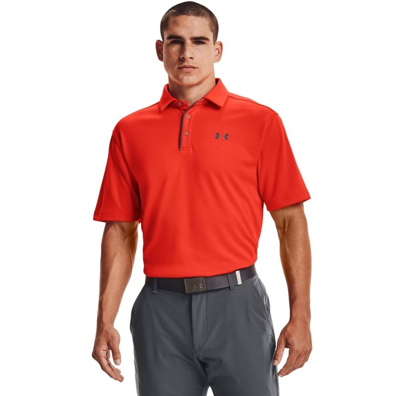 Under Armour Men's Tech Golf Polo, Phoenix Fire (296)/Pitch Gray, X-Large