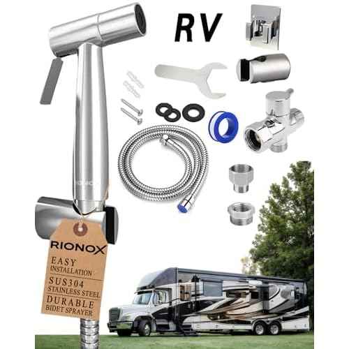 RV Handheld Bidet Sprayer Kit - Trailer, Motorhome, RV Bidet Sprayer, Adjustable Water Pressure Jet for Toilet, Easy Installation, Quality Internals, Leakproof Design, Quality Stainless Steel