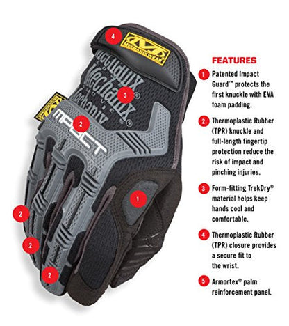 Mechanix Wear - M-Pact Gloves (Large, Black/Grey)