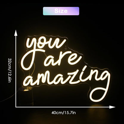 This Must Be The Place Neon Sign Warm White Letter Led Signs for Wall Decor Usb Word Light Up Signs for Bedroom Salon Man Cave Beer Home Bar Wedding Birthday Party Decor Gifts