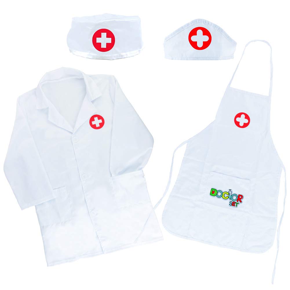 Doctors Set for Kids Role Play Toys Doctors Outfit Doctor Costume Kids Toys for 3 Year Old Girls Boys Lab Coat Kid Clothes Doctor Set Pretend Play Dressing Up 2 3 4 5 6 Year Old Girl Boy Gifts