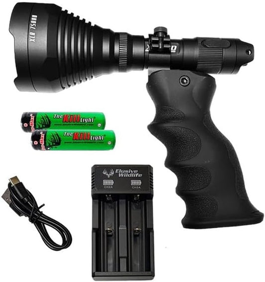 Elusive Wildlife 750 HD Handheld Hunting Spotlight - Red LED, 750-Yard Beam, Ergonomic Grip & Charger
